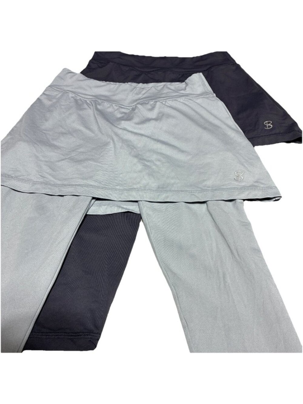 Lot Of 2 Sofibella Capri Leggings Skorts XS Charcoal/Stone Gray Sport Skirts